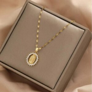 Zircon Virgin Mary Necklace